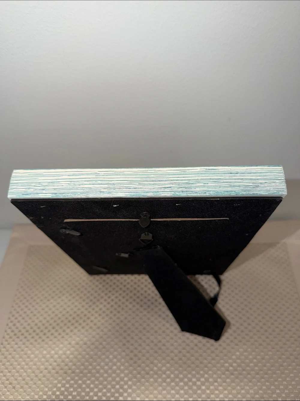 White Blue distinctive rustic brushed picture frame 4.5 x 6.5”